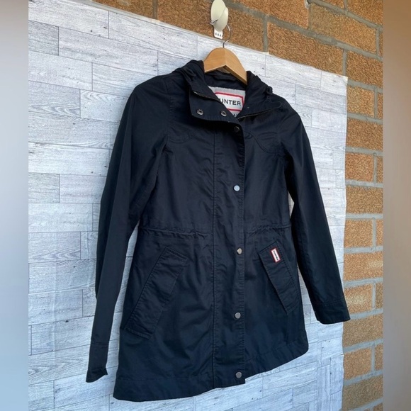 Hunter Original Cotton Smock Water Resistant Long Sleeve Hooded Rain Jacket XXS - Picture 3 of 12